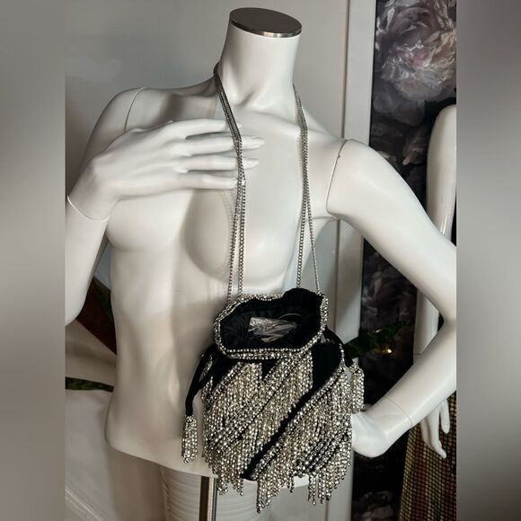 New Anthropologie Disco Fringe Bucket Bag - Picture 4 of 7